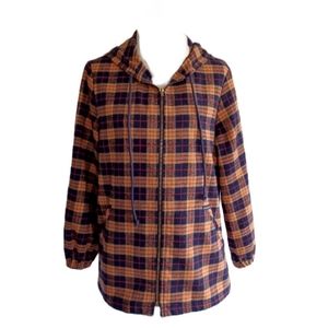 STEPHANIE K VINTAGE 70’S FLANNEL HOODIE JACKET SIZE L